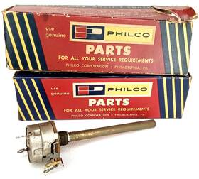123-0006 Philco Mid Century Potentiometer With Box Set Of 2 Model Nos Nib 1950s