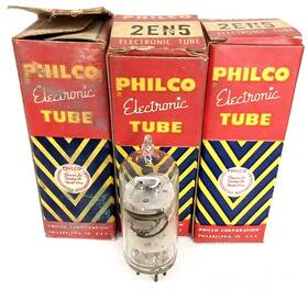 2en5 Philco Mid Century Electronic Tube With Box Set Of 3 Model Nos Nib 1950s