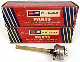 33-5563-44 Philco Mid Century Potentiometer With Box Set Of 2 Nos Nib 1950s