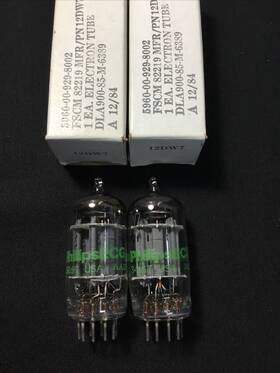 9.8168 Philips Matched Nos Pair Ecg Sylvania 12dw7 7247 Audio Vacuum Tubes