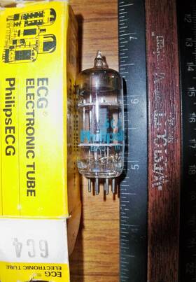 6c4-wa Philips Ecg Strong Nos Gray Plate O Getter 6c4 Wa Tube