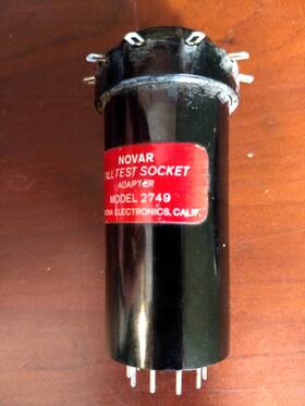 2749 Pomona 9249 Vintage Model 9 Pin Novar Tall Vacuum Tube Test Socket Adapter Tested Good