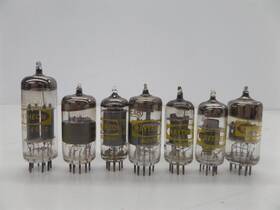 6gh8a Raytheon 6ju8a Mixed Lot Of 7- 6jh6 Miniature Electron Tubes