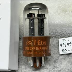Raytheon 6sn7gtwgt 1 1960 Brown Base Jan-crp-6sn7wgt Tube Black Plate Tested Over 100%