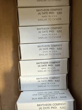 Ck5517 Raytheon Sleeve Of 5 - Date Matched Vacuum Tube Usa 5517 May 1982
