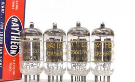 Ck5687wa Raytheon Matched Quad Of Tested 1961 Military Issue Vacuum Tubes