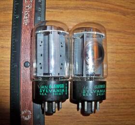 Jan-6l6gb Raytheon 2 Strong Matched Sylvania Gray Plate Side O Getter Jan 6l6gb Tubes