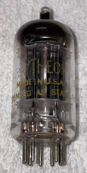 Jpr-12ax7 Raytheon 12ax7 Black Plate O-getter Vacuum Tube Tv7 Tested Nos 54/54