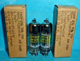 Raytheon Jpr-6x4w 2 Tubes Black Plates D Getters