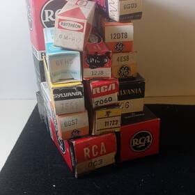 Raytheon Magnavox Sylvania Rca Ge Tung-sol 6m-p17 Tung-sol Vintage Vacuum Tubes Lot 6gu5 6fh5
