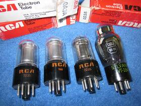 0a3-0b3 Rca 4pc Glow Regulator Tubes Glass Zeners Nib 0a3 0c3 0d3 And Used 0b3 75 90 105 150