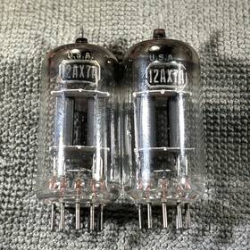 Rca 12ax7as Vintage Balanced Short Gray Ribbed Plates Halo Getters