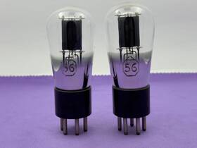 56-globe Rca 2 Radiotron Type 56 Globe Tubes Etched Bases Clear Glass Tests Strong