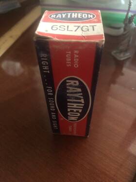 65l7gt Rca Vintage 1 Raytheon Sound And Sight Vacuum Tube Working With Box