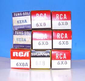 6x8-6x8a Rca 6x8 6x8a Nos Lot 9 Radio Audio Amplifier Vintage Electron Vacuum Tubes Valves