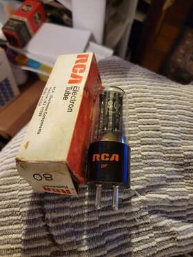 80gt Rca Type 80 Gt Rectifier Black Dull Plate Vacuum Tube Nos And Guaranteed