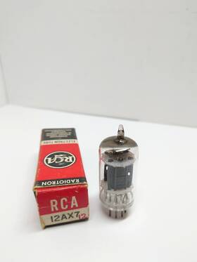 95-127-01 Rca 1pc Of 12ax7 Ecc83 Tested Vacuum Tube Strong Long Black Plate Angled Getter