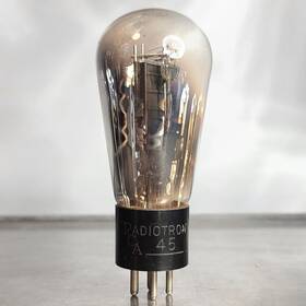 Ca-45 Rca St Vintage Radiotron 45 Black Plate Foil Getter Globe Engraved Usa