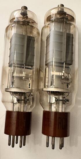 Crc-828 Rca Defective Pair Of 828 Brown Micanol Base Military Nos Beam Power Tub G3d