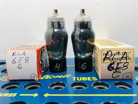 Cv1918 Rca Closely Matched Pair 6f8g Grey Glass Tested Like Nos Balanced Tube