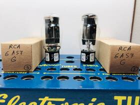 Cv2523 Rca Closely Matched Pair 6as7g Black Plate Tested Strong Balanced Tube