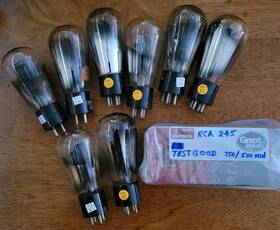 Globe-45 Rca Lot Of 9 Vintage 45 Globe Vacuum Tubes. Cunningham Majestic Used