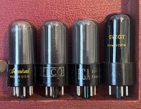 Gv6gt Rca Lot Of Four Vacuum Tubes. Smokey Glass Delco. All Test 100% / Strong