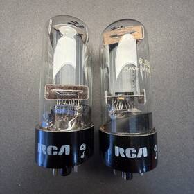 Rca R-24-36 Russian 6l6gc Tubes Matched Pair Black Plate Tv7 Test Nos. R-24-36