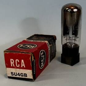 5u4gb Rca T526 1950s Vintage Black Plate Usa Rectifier Tube