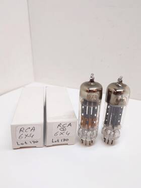 V2m70 Rca Pair Of 6x4 Ez90 Tested Vacuum Tube Strong D-foil Getter Black Plate