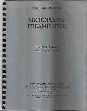 Ca-1642 Republic Electronic Industries Microphone Preamplifier Instruction Book