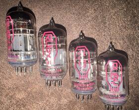 12at7c Ruby Lot Of 4 Ecc81 / Preamp Vacuum Tubes For Guitar Tube Amp
