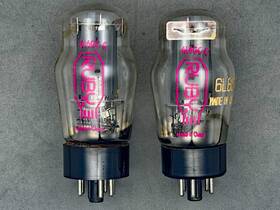 6l6gc-c Ruby Matched Nos Pair Vacuum Power Tubes Black Plates Test Amplitrex