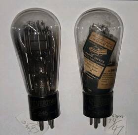 245-45 Silvertone Close Matched Pair 45 245 Globes Vacuum Tube Tested On Hickok