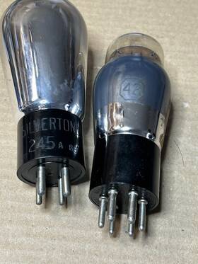 Tc-130 Silvertone Ux245a #245a And #42 Tubes Good Filament For Antique Radios