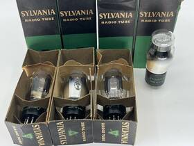 12.10249 Sylvania 4 Nos 5y4g Rectifier Vacuum Tube Vintage Black Plates Mint Condition