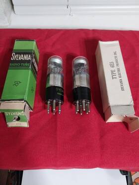 1ha1612 Sylvania Type 6e5 2 Vintage Radio Vacuum Tubes Valve Tested