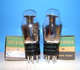 276-76 Sylvania No 76 Type Radio Nos Audio Vacuum Tubes 2 Valves Tested St Shape 276