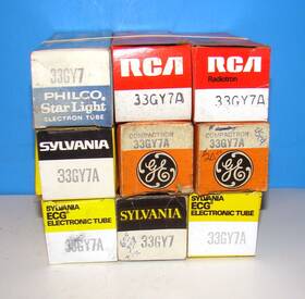 33gy7 Sylvania Nos Lot 9 Radio Audio Amplifier Electron Vintage Vacuum Tubes Valves