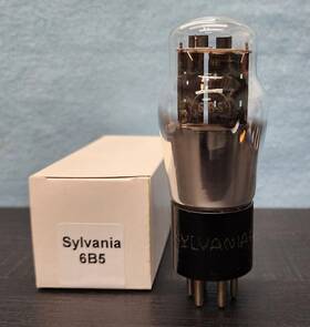 6b5g Sylvania 6b5 G Vacuum Tube Tested Black Plate Foil Getter Hot Stamped Base