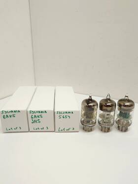 6f32v Sylvania Lot Of 3 6ak5 Ef95 6069 5654 Tested Vacuum Tube O-getter Grey Plate