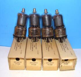 Vt-86b Sylvania 6k7gt Jan 1945 Nos Radio Audio Vacuum 4 Tubes Valves Tested 6k7