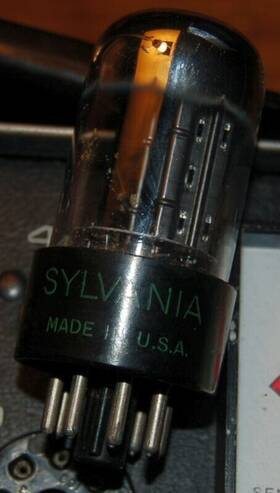 6sn7y Sylvania 6sn7t Gtb Tube Chome Dome Green Lettering Short Base - T26