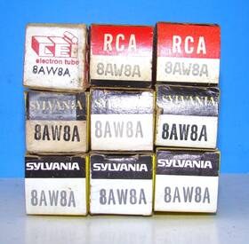 8aw8a-8aw8 Sylvania 8aw8a 8aw8 Nos Lot 9 Radio Audio Amplifier Vintage Electron Vacuum Tubes Valves