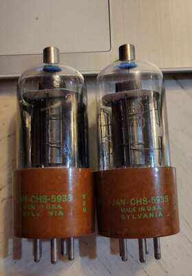 Chs-5933 Sylvania 2 Jan 807w Tubes Black Plate Mica Snubbers D Getters
