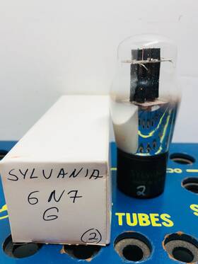 Cv1956 Sylvania 6n7g Black Plate Foil Getter Life Test Great Tube