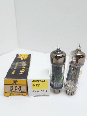Cv4005 Sylvania Lot Of 2 6x4 Ez90 Tested Vacuum Tube Strong D-getter Black Plate