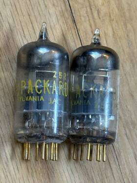 Gb-6922 Sylvania Super Rare Pair Code Matched Hp / Gold Brand 6dj8 E188c Tubes