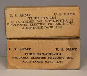 Chs-1l4 Sylvania Jan-1l4 Qty 2 Jan -chs-1l4 Tube. U.s.army/u.s.navy Date 5/1945