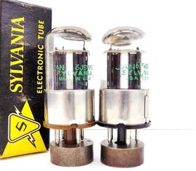 Jan-6j5wgt Sylvania Strong Matched Pair Of Vintage Military Issue Vacuum Tubes